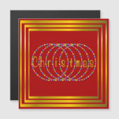 Kerstverlichting Ontwerp op rood met goud (Voorkant / Achterkant)