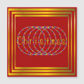 Kerstverlichting Ontwerp op rood met goud (Voorkant)