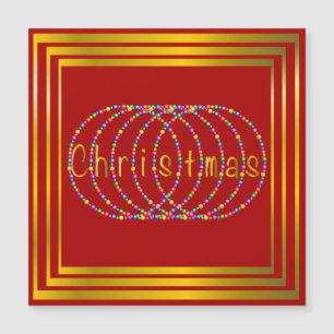 Kerstverlichting Ontwerp op rood met goud