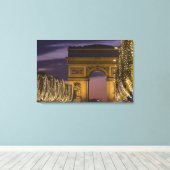 Kerstverlichting op de Champs Elysees Canvas Afdruk (Insitu (Houten vloer))
