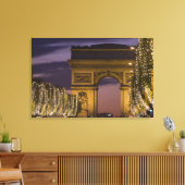 Kerstverlichting op de Champs Elysees Canvas Afdruk (Insitu (Woonkamer))