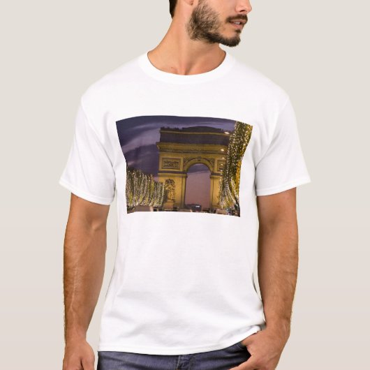 Kerstverlichting op de Champs Elysees T-shirt (Voorkant)