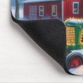 Kerstverlichting op een groene Boerderijen tractor Muismat (Hoek)