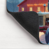 Kerstverlichting op een rode schuur muismat (Hoek)