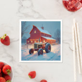 Kerstverlichting op een rode schuur servet (Insitu)