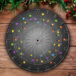 Kerstverlichting op houten achtergrond Winterspel Dartbord<br><div class="desc">Kerstverlichting op houten achtergrond Winterspel</div>