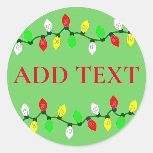 kerstverlichting op maat ronde sticker (Voorkant)