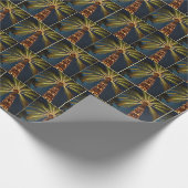 Kerstverlichting op palmbomen cadeaupapier (Hoek)