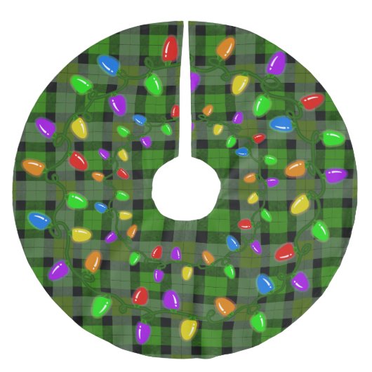 Kerstverlichting op Plaid Kerstboom Rok (Voorkant)