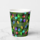 Kerstverlichting op Plaid Papieren Bekers (Rechts)