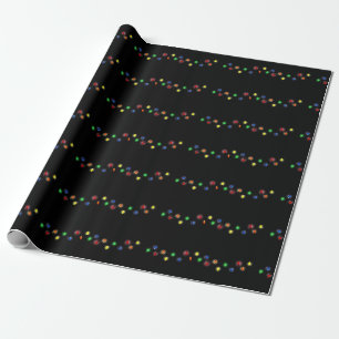  kerstverlichting op zwarte achtergrond cadeaupapier