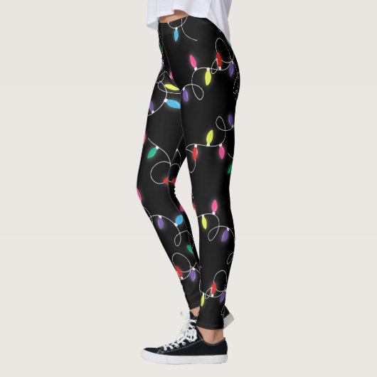 kerstverlichting over de hele printlegging leggings (Links)