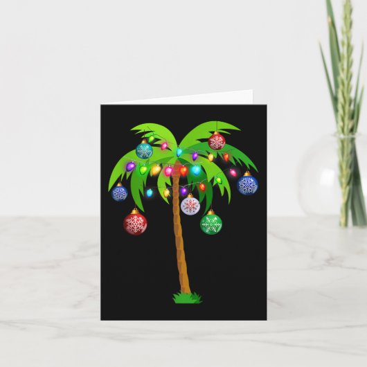 Kerstverlichting Palm Tree Fun Hawaii Beach Tropic Kaart (Voorkant)