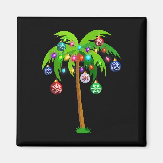 Kerstverlichting Palm Tree Fun Hawaii Beach Tropic Magneet (Voorkant)