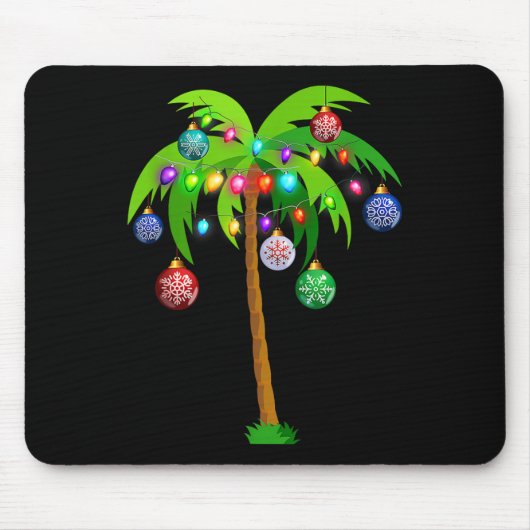 Kerstverlichting Palm Tree Fun Hawaii Beach Tropic Muismat (Voorkant)