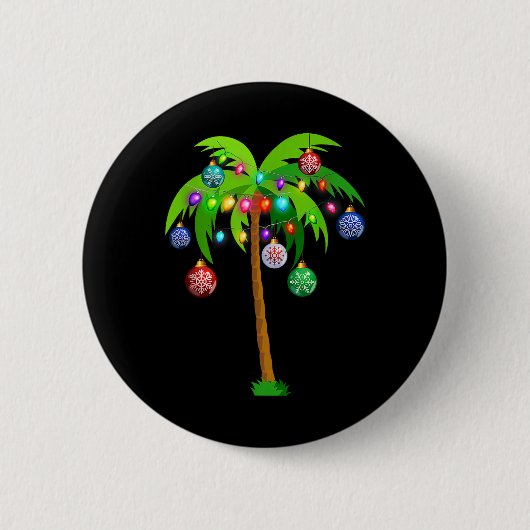 Kerstverlichting Palm Tree Fun Hawaii Beach Tropic Ronde Button 5,7 Cm (Voorkant)