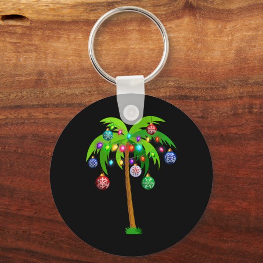 Kerstverlichting Palm Tree Fun Hawaii Beach Tropic Sleutelhanger (Voorkant)