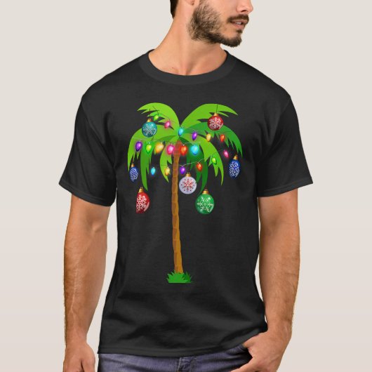 Kerstverlichting Palm Tree Fun Hawaii Beach Tropic T-shirt (Voorkant)