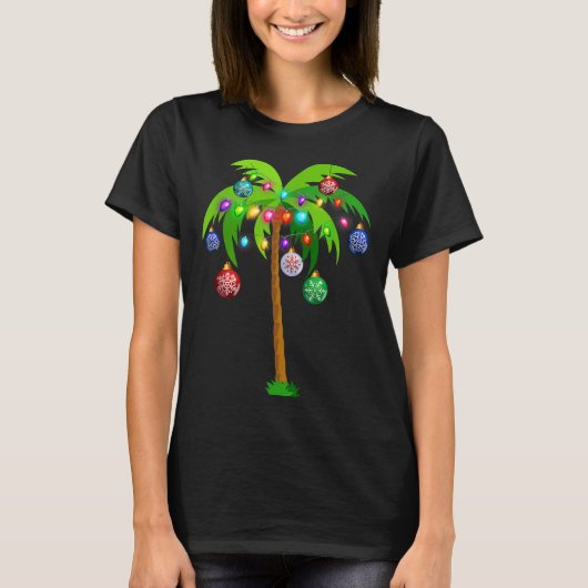 Kerstverlichting Palm Tree Fun Hawaii Beach Tropic T-shirt (Voorkant)