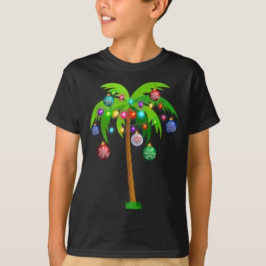 Kerstverlichting Palm Tree Fun Hawaii Beach Tropic T-shirt (Voorkant)