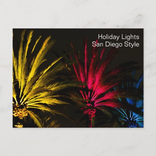 Kerstverlichting Palm Tree Holiday San Diego Briefkaart (Voorkant)