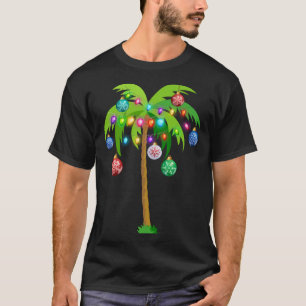 kerstverlichting palmboom Funny Hawaii Beach Trop T-shirt