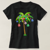 kerstverlichting palmboom Funny Hawaii Beach Trop T-shirt (Design voorkant)