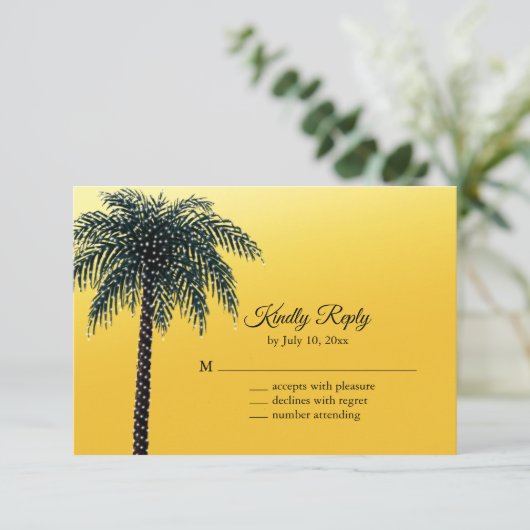 Kerstverlichting Palmboom Goud RSVP (Staand voorkant)