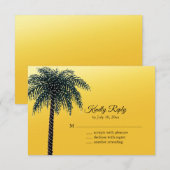 Kerstverlichting Palmboom Goud RSVP Kaartje (Voorkant / Achterkant)