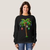 Kerstverlichting Palmboom Grappig Hawaii Strand Tr Trui (Voorkant volledig)