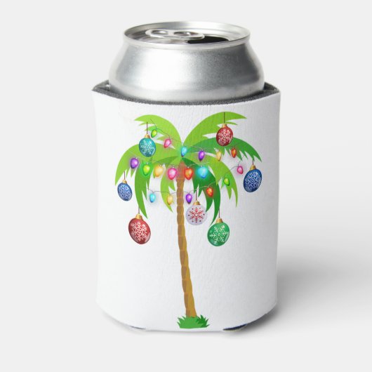 Kerstverlichting palmboom hawaii strand tropische  blikjeskoeler (Blikje Achterkant)