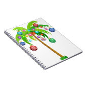 Kerstverlichting palmboom hawaii strand tropische  notitieboek (Rechterzijde)