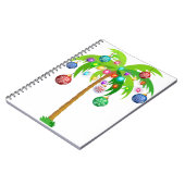 Kerstverlichting palmboom hawaii strand tropische  notitieboek (Linkerzijde)