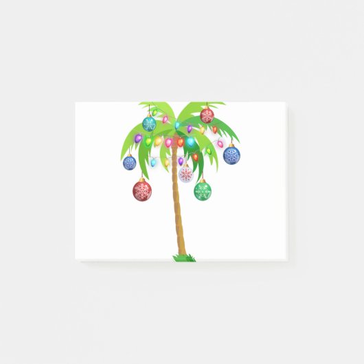 Kerstverlichting palmboom hawaii strand tropische  post-it® notes (Voorkant)