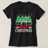 Kerstverlichting Perzische Greyhound Xmass Hondenl T-shirt (Design voorkant)