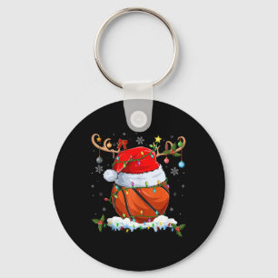 Kerstverlichting Rendier Santa Hat Basketbal Chris Sleutelhanger