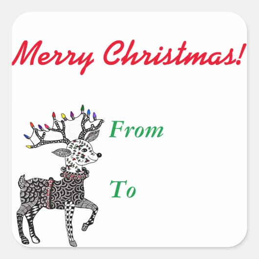 Kerstverlichting rendieren Stickers (Voorkant)