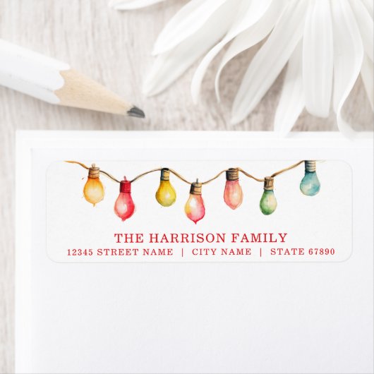 kerstverlichting retour adreslabels etiket (Insitu)