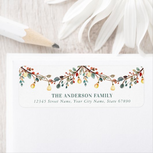 Kerstverlichting Retouradreslabels Etiket (Insitu)