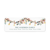 Kerstverlichting Retouradreslabels Etiket (Voorkant)