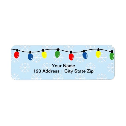 Kerstverlichting retourneren adreslabels etiket (Voorkant)