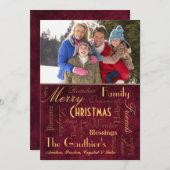 Kerstverlichting Retro Red Holiday Card Feestdagenkaart (Voorkant / Achterkant)