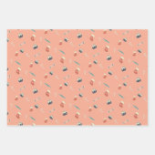 kerstverlichting, retrozacht inpakpapier vel (Voorkant)