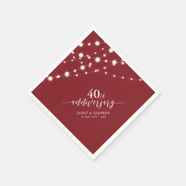 Kerstverlichting | Robijnrood 40-jarig huwelijksju Servet