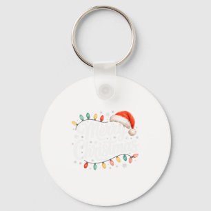 Kerstverlichting Rode Kerstman Hoed Kerst Familie Sleutelhanger
