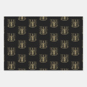 kerstverlichting rode zwarte gouden kaarsen schatt inpakpapier vel (Voorkant 3)