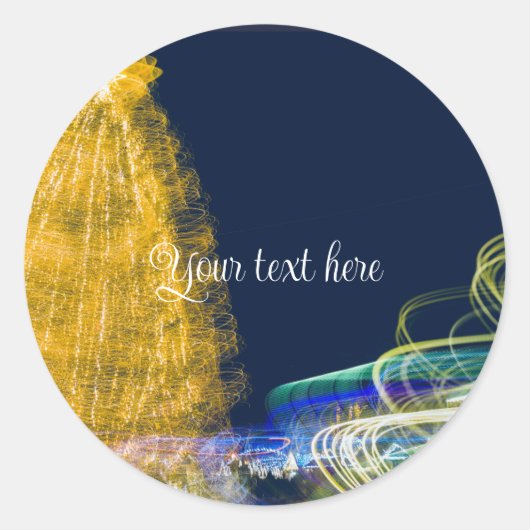 kerstverlichting ronde sticker (Voorkant)