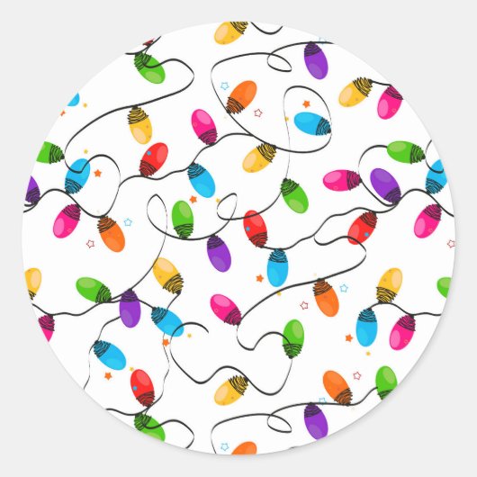 kerstverlichting ronde sticker (Voorkant)
