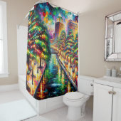 Kerstverlichting: San Antonio Riverwalk Douchegordijn (In situ)