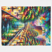 Kerstverlichting: San Antonio Riverwalk Fleece Deken (Voorkant (Horizontaal))